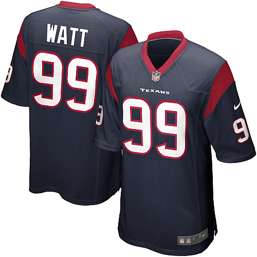 Men's Game J.J. Watt Nike Jersey Navy Blue Home - #99 NFL Houston Texans